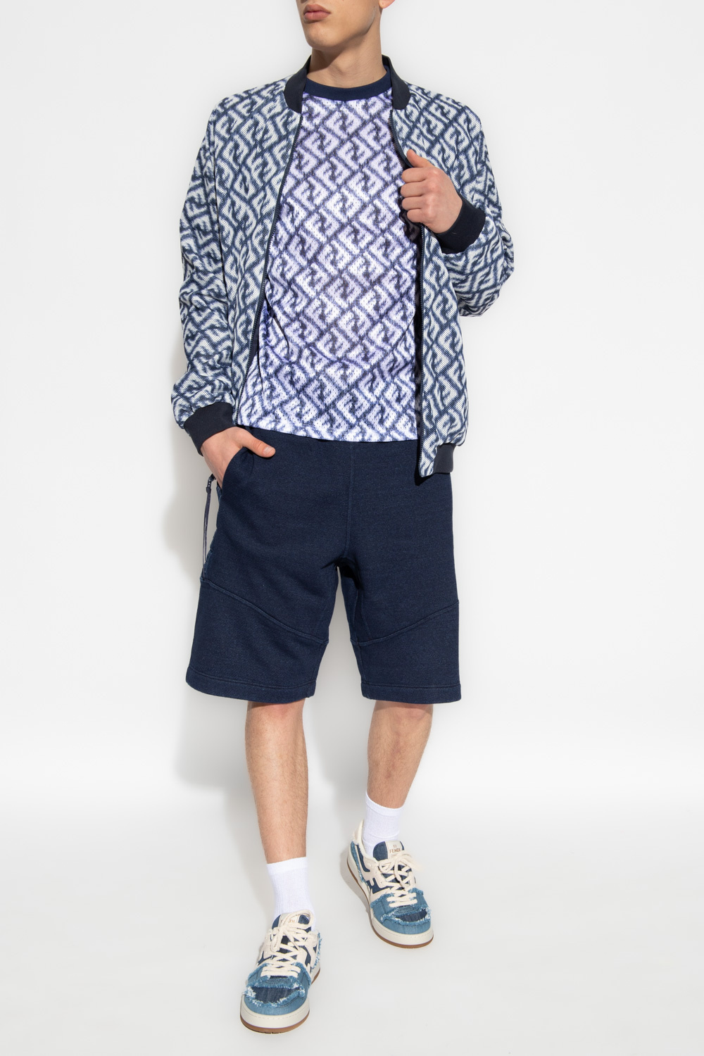 Tシャツ・カットソー FENDI SS25 CAMICIA PATCHWORK CREPE SATIN (FS8274AUQM F1SAT) Shirt Silk Multicolour | Fendi